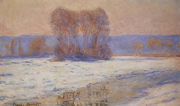 Claude Monet The Seine at Bennecourt in Winter